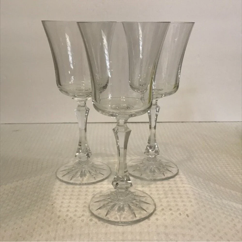 Vintage Stemmed Goblets - Set of 3